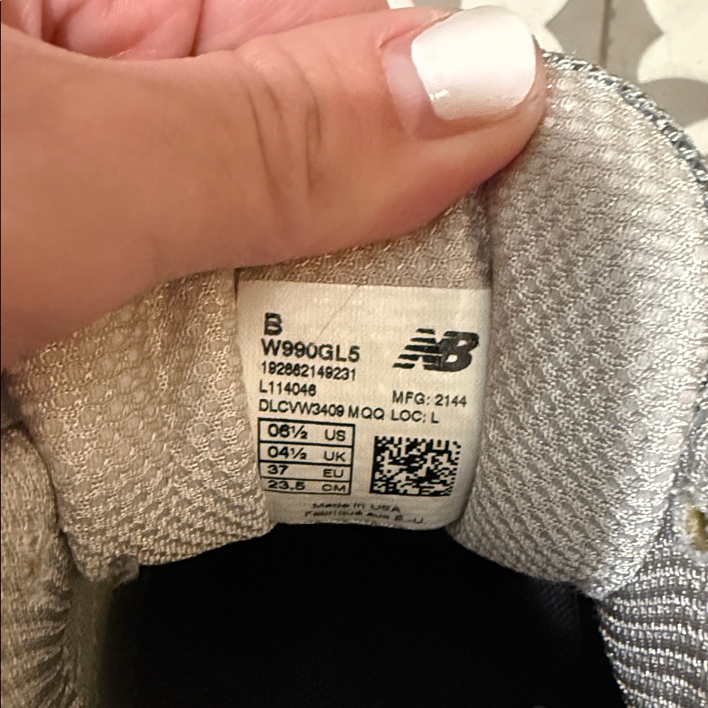 New Balance Made in USA 990v5 Sneakers Grey Castlerock 6.5 - Picture 4 of 6